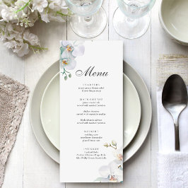 Menu Casamento de Orquídea Selvagem Elegante Moderna