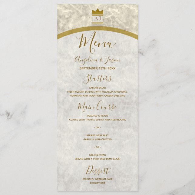 Menu Casamento de Ouro de Luxo (Frente)