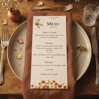 Menu Casamento de Outono com Flor Silvestre Terracota B