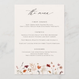 Menu Casamento de Outono com Flores Silvestres Boho