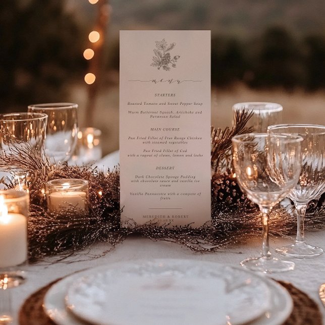 Menu Casamento de Outono com Grafia de Bolota e Pinha E (Criador carregado)