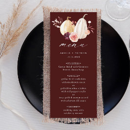 Menu Casamento de outono de Abóbora Burgundy Pumpkin