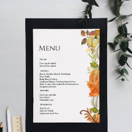 Menu Casamento de outono Folhas de abóbora de outono ca