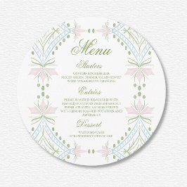Menu Casamento de Padrão de Diamante Elegante