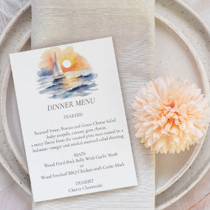 Menu Casamento de paisagens solares para embarcações de