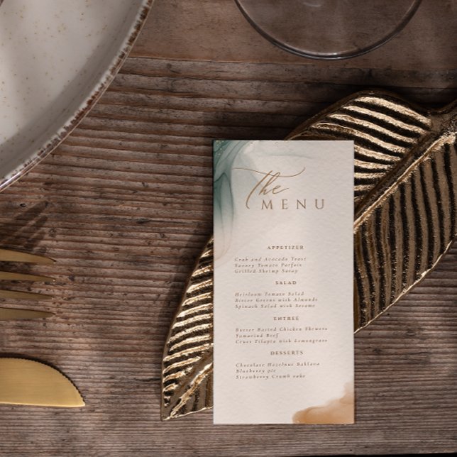 Menu Casamento de Pastel Natural Suave (Criador carregado)