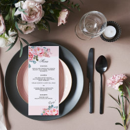 Menu Casamento de Peões de Aquarela Elegante