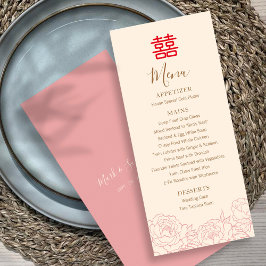 Menu Casamento de Peões de Felicidade Dupla Chineses