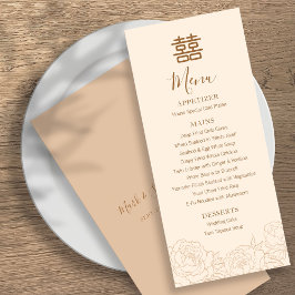 Menu Casamento de Peões de Felicidade Dupla Chineses