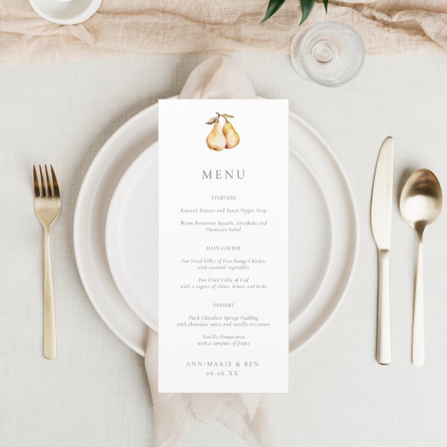 Menu Casamento de Peras Elegantes (Criador carregado)