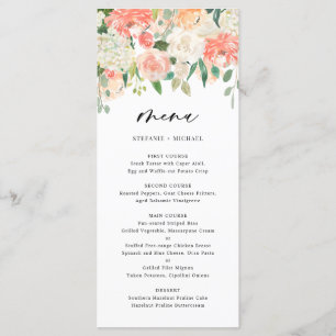 Menu Casamento de Pêssego e Flores de Marfim