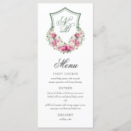 Menu Casamento de Peste Floral Rosa