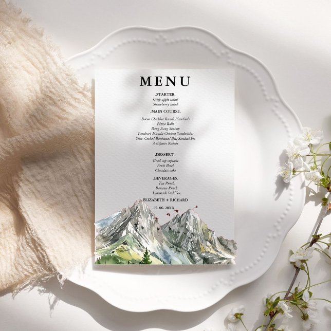 Menu Casamento de Pinheiros da Floresta Russa da Flores (Criador carregado)