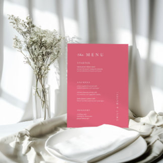 MENU Casamento de PINK Mínimo BRIGHT