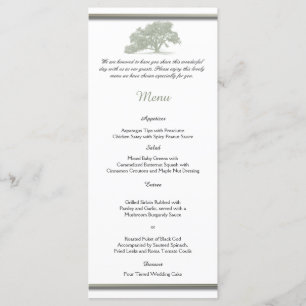 Menu Casamento de Plantação de Árvore de Oak