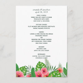 Menu Casamento de Praia com Folhas Tropicais de Waterco