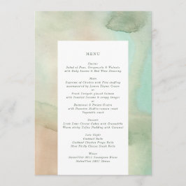 Menu Casamento de Praia de Pastel Moles de Aquarelas