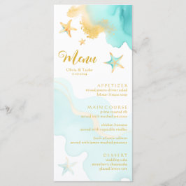 Menu Casamento de Praia de Starfish Costeiro do Oceano 
