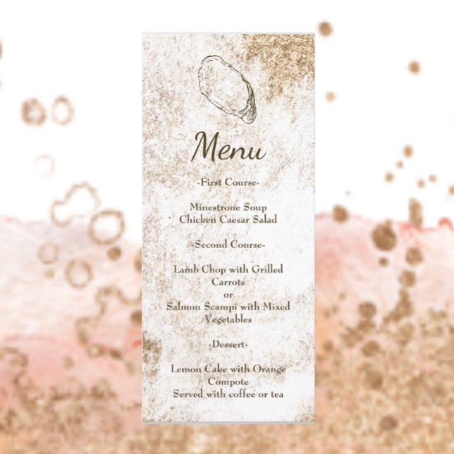 Menu Casamento de Praia Mínima Moderna de Ostras de Aqu (Criador carregado)