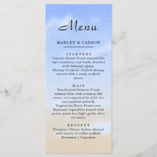 Menu Casamento de Praia Radiante Blue Sky Summer