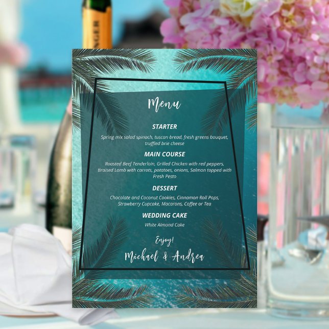 Menu Casamento de praia tropical Venue Summer Ocean (Criador carregado)