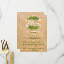 Menu Casamento de praia Tropical Wreath Sandy
