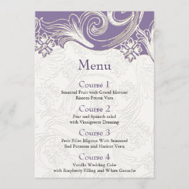 Menu Casamento de primavera Floral Púrpura e Branca