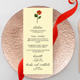 Menu Casamento de Primrose Minimalista