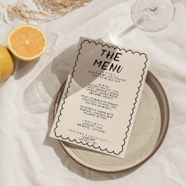 Menu Casamento de Quadro Retroativo Desenhado em Mão Mo