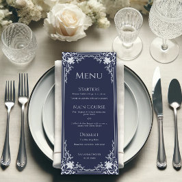 Menu Casamento de Quadros Antigos Elegantes Elegante de