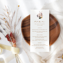 Menu Casamento de Queda de Flores Selvagens
