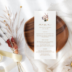 Menu Casamento de Queda de Flores Selvagens