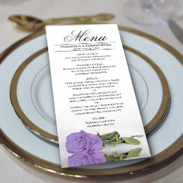 Menu Casamento de Reflexões de Rosa Lavanda Roxo da  El