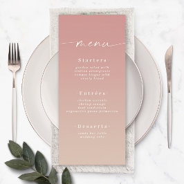 Menu Casamento de Rosa cor-de-rosa e champanhe de Ombre