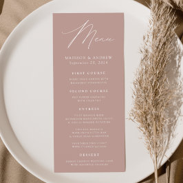 Menu Casamento de Rosa de Elegância Moderna