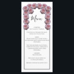 Menu Casamento de Rosas de Rosas claro russas<br><div class="desc">Este design apresenta rosas de rosa claro rústicas. As rosas das rosas claro são complementadas por uma elegante borda preta. Os tons das rosas claro das flores da rosa criam uma sensação rústica de jardim floral. Design de cardápio de casamento elegante com elementos modernos. Os convites de casamento e outros...</div>