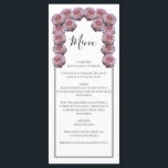 Menu Casamento de Rosas de Rosas claro russas<br><div class="desc">Este design apresenta rosas de rosa claro rústicas. As rosas das rosas claro são complementadas por uma elegante borda preta. Os tons das rosas claro das flores da rosa criam uma sensação rústica de jardim floral. Design de cardápio de casamento elegante com elementos modernos. Os convites de casamento e outros...</div>
