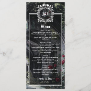 Menu Casamento de Rosas Florais Ruínas Góticas