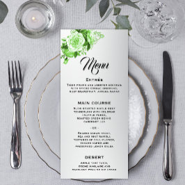 Menu Casamento de Rosas Verdes Silver Elegance
