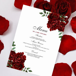Menu Casamento de Rosas vermelhas Romântica