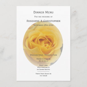 Menu Casamento de Rosebud Amarelo