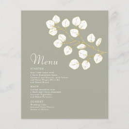 Menu Casamento de Saída Verde de Dourada Sage Euca