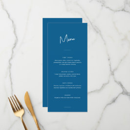 Menu Casamento de Script Azul Mínimo Moderno