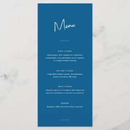 Menu Casamento de Script Azul Mínimo Moderno