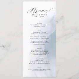 Menu Casamento de Script de Caligrafia Azul Elegante Du