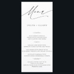 Menu Casamento de Script de Caligrafia Minimalista Mode<br><div class="desc">Ponha o tom para sua celebração de casamento com esses Cartões de Menu Modernos Minimalistas de Caligrafia. Esses menus clássicos apresentam um belo roteiro de caligrafia e layout limpo,  fazer-os da adição perfeita à sua recepção de casamento,  janto de ensaio ou chá de panela.</div>