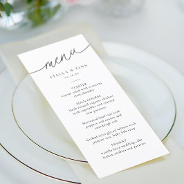Menu Casamento de Script Minimalista Moderno