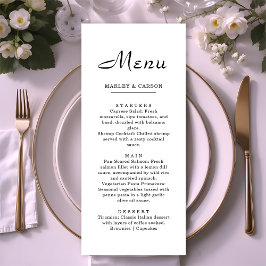 Menu Casamento de Script Minimalista Simples E Limpo