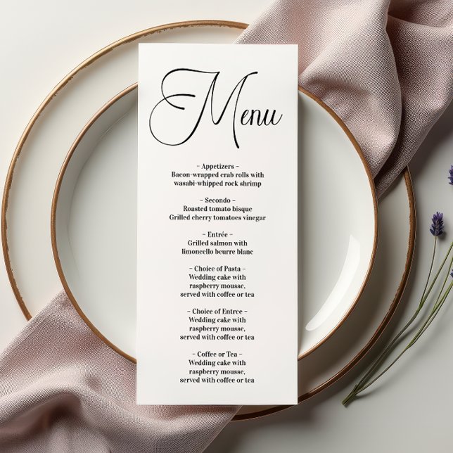 Menu Casamento de Script Negra Moderno (Criador carregado)