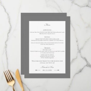Menu Casamento de setas minimalista CINZAS